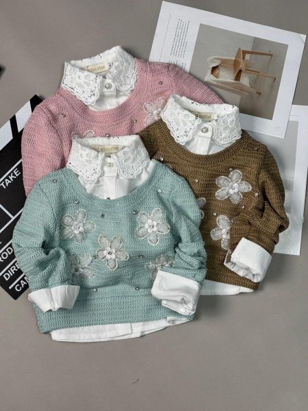 بلوز بناتي قطعتين 1-16