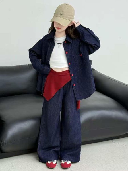 طقم بناتي جينز محير 7-14