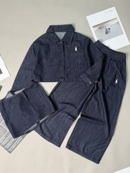 طقم بناتي جينز قطعتين POLO 7-14