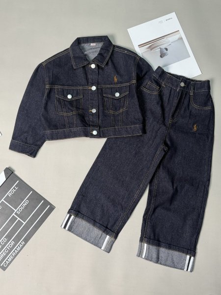 طقم بناتي جينز قطعتين POLO 7-14