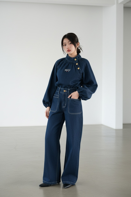 طقم بناتي جينز قطعتين Tommy 7-14