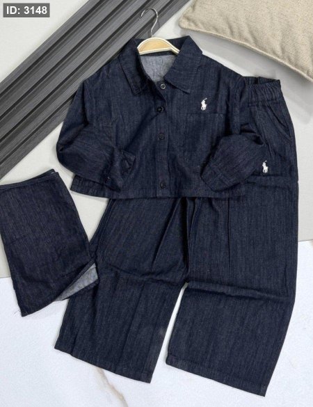 طقم بناتي جينز قطعتين POLO 7-14