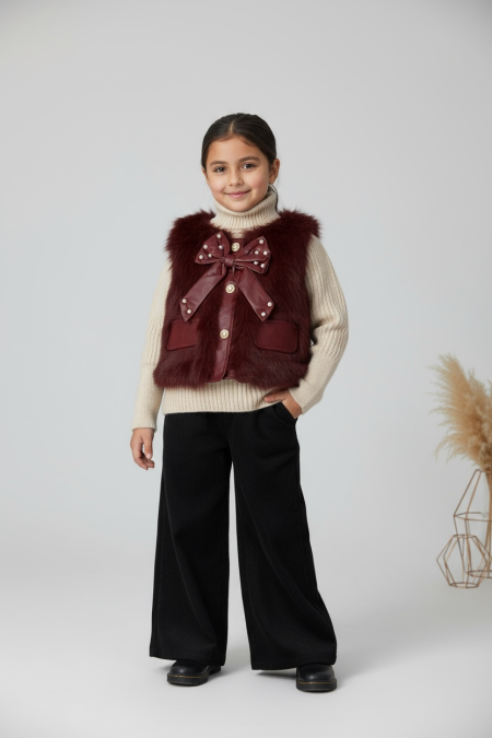 طقم بناتي شتوي فرو 3-7