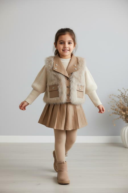 طقم بناتي شتوي تنورة 3-7