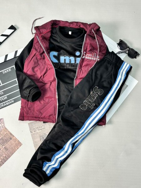 طقم بناتي شتوي 3 قطع SMILE 8-16