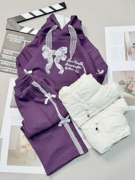 طقم بناتي 3قطع 2-12 مبطن ثقيل